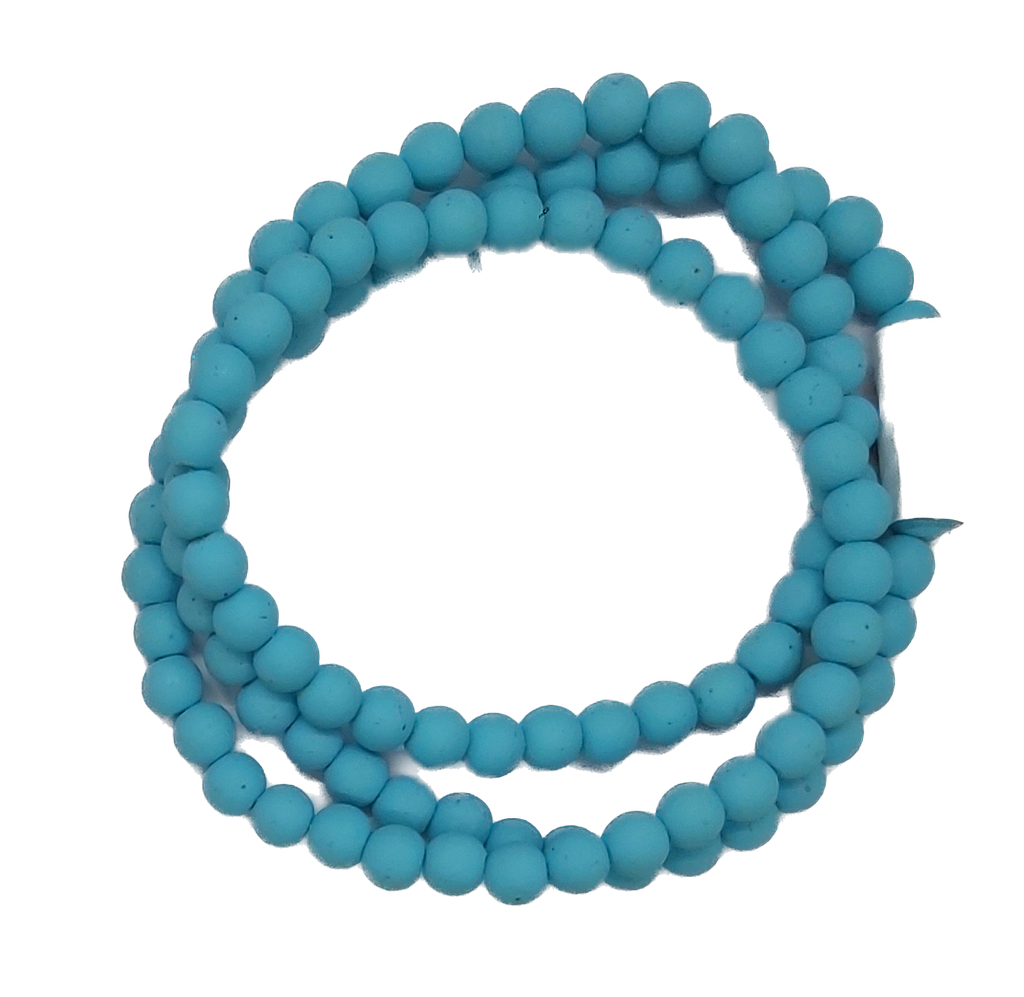 Perla vidrio engomada 8mm celeste