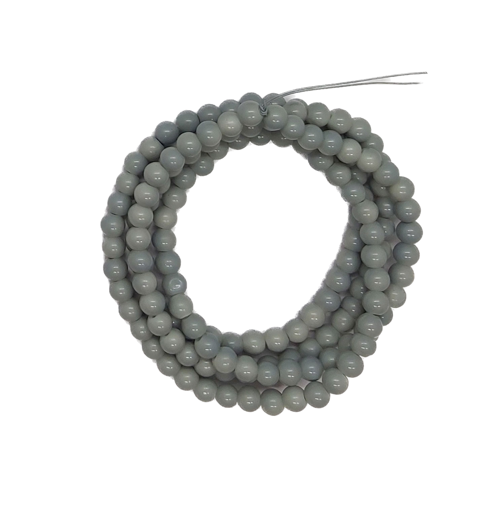 Perla vidrio esmaltada 6mm gris claro