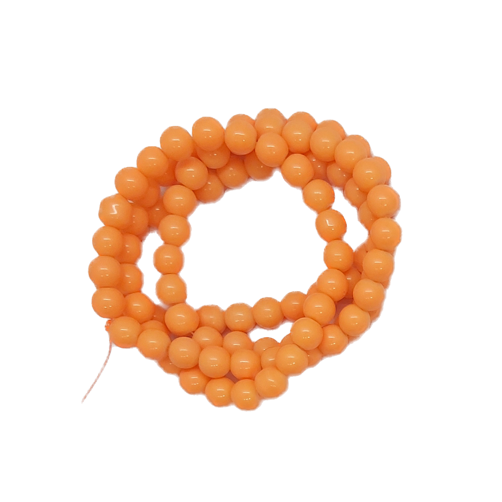 Perla vidrio esmaltada 8mm naranja