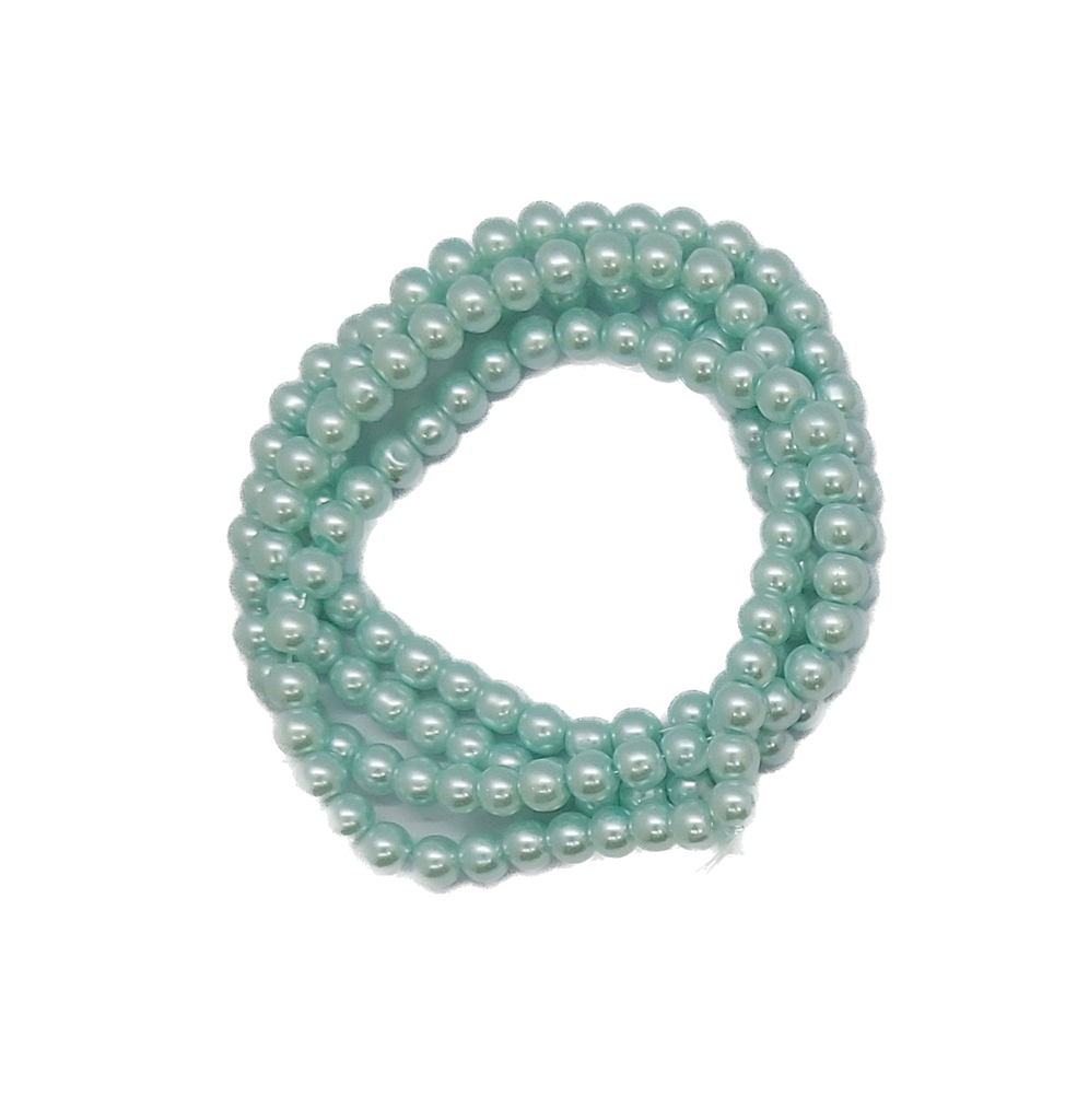 Perla vidrio perlada 6mm celeste