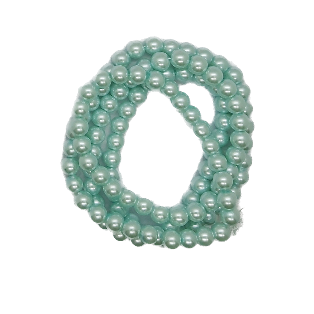 Perla vidrio perlada 8mm celeste bebé