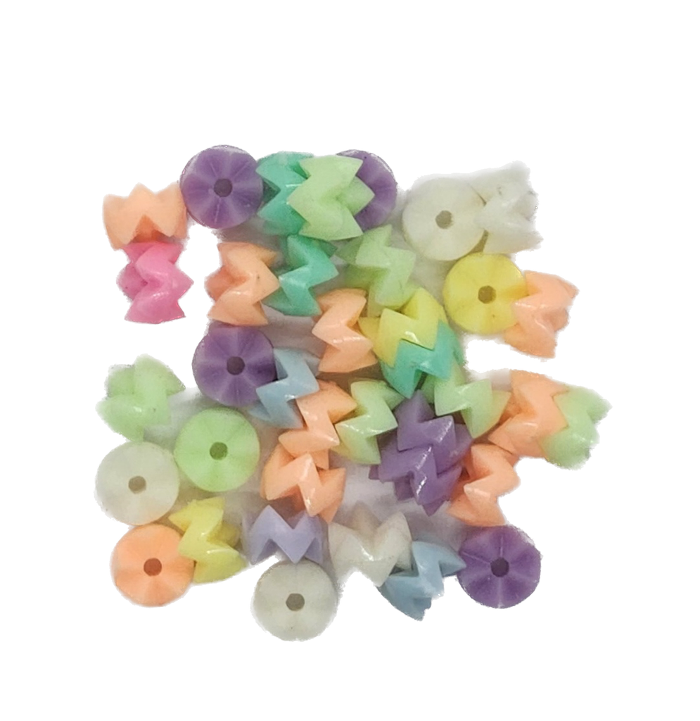 Plástico infantil pastel zig-zag pasante x 10gr.