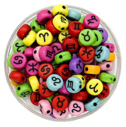 Plástico zodíaco plano 7mm multicolor x 10gr.