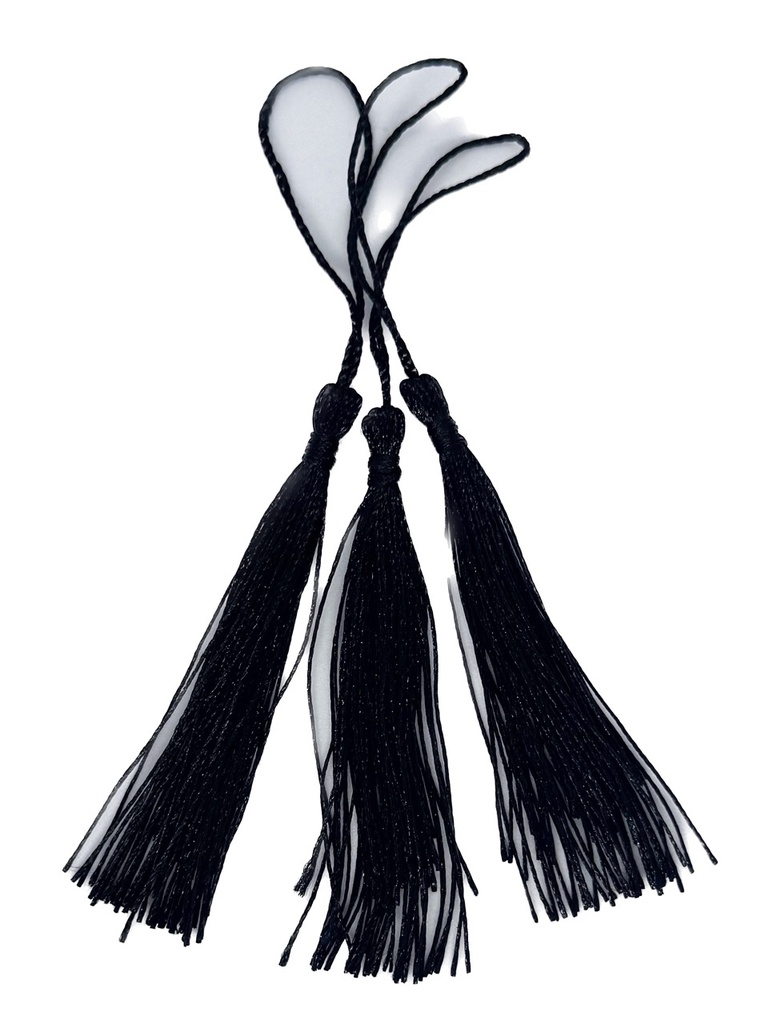 Fleco borla de seda negro x 10 un.  
