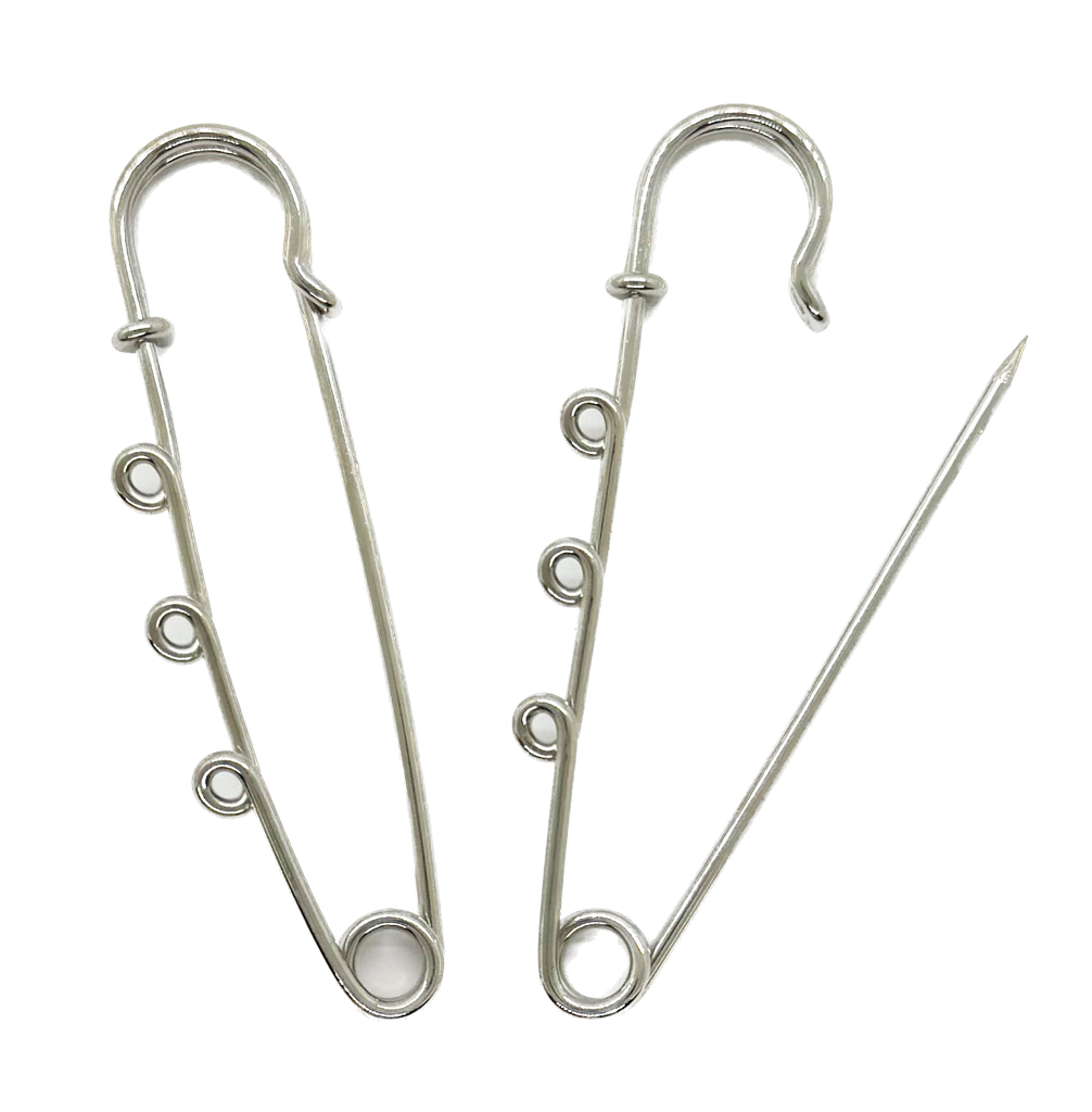 Alfiler de gancho niquel c/argollitas p/colgar 6cm x 1un.