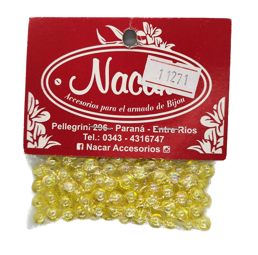Perla plástica tornasol 6 mm #31 amarillo