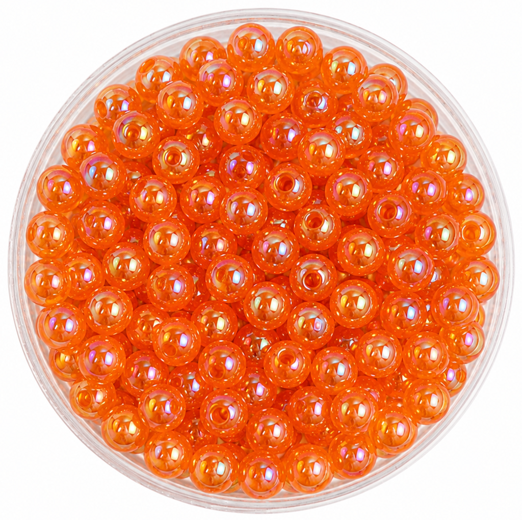 Perla plástica tornasol 4mm #7 naranja x 10gr