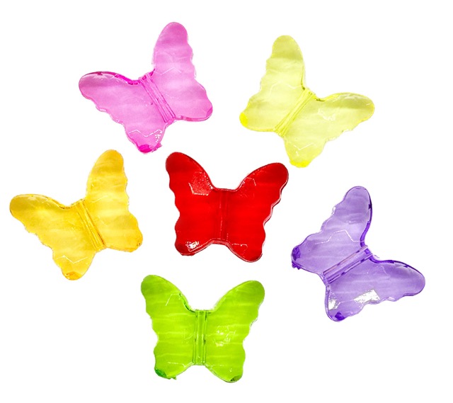 Cairel acrílico mariposa pasante multi x 20gr