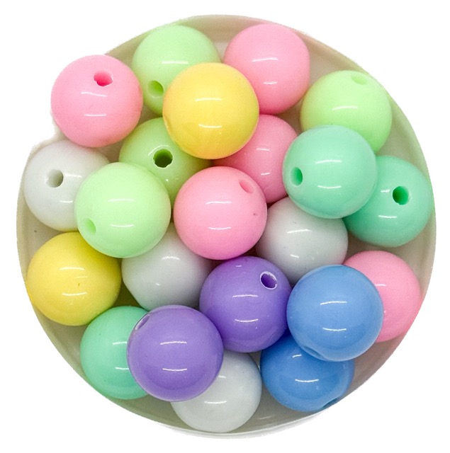 Plástico infantil pastel bolita lisa 12mm x 10gr. 