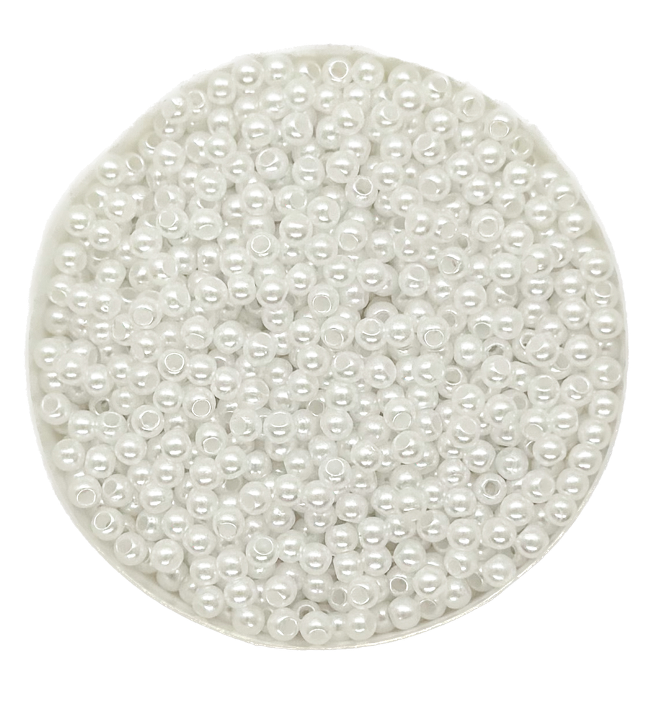 Perla plástica perlada blanca 3mm x 10g