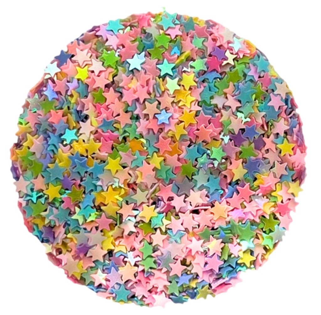 Mini lentejuela estrella chica multicolor pastel x 10gr