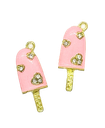 Dije helado strass metal gold rosa x 1 un.