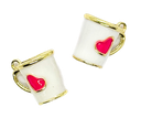 Dije metal gold taza corazón blanca x 1 un.