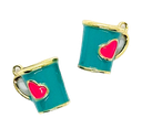 Dije metal gold taza corazón aqua x 1 un.