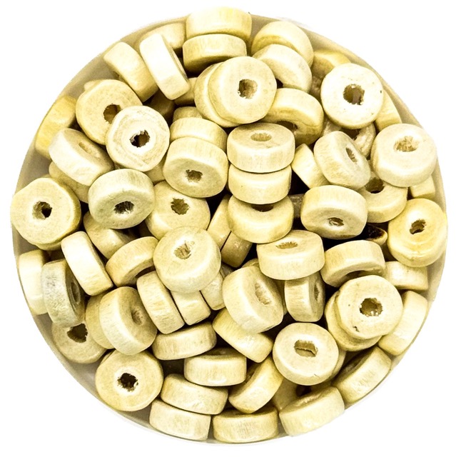 Donitas de madera beige  8mm x 10gr