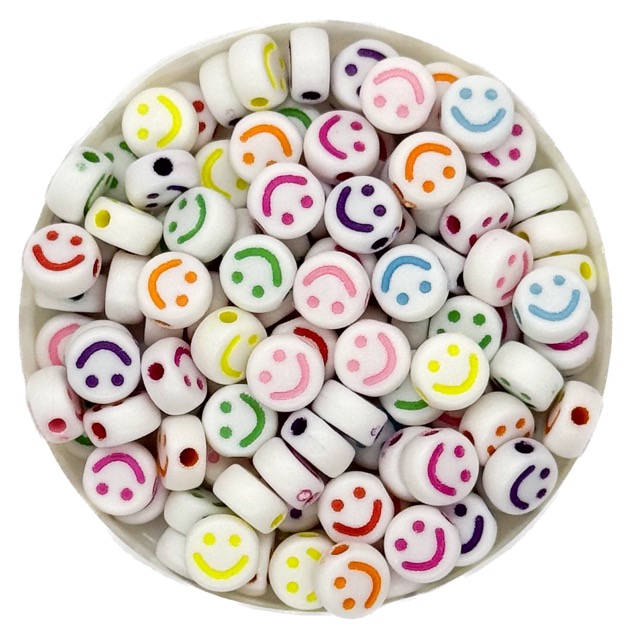 Plástico smile plana 7mm blanco c/color x 10gr