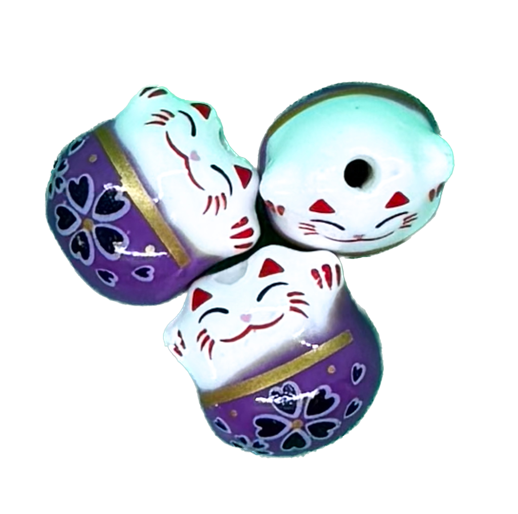 Gatitos cerámica lila