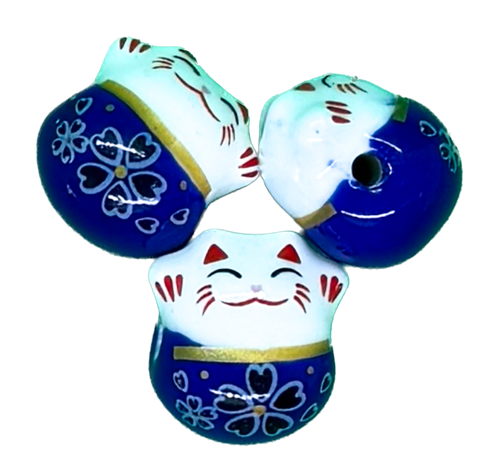 Gatitos cerámica azúl