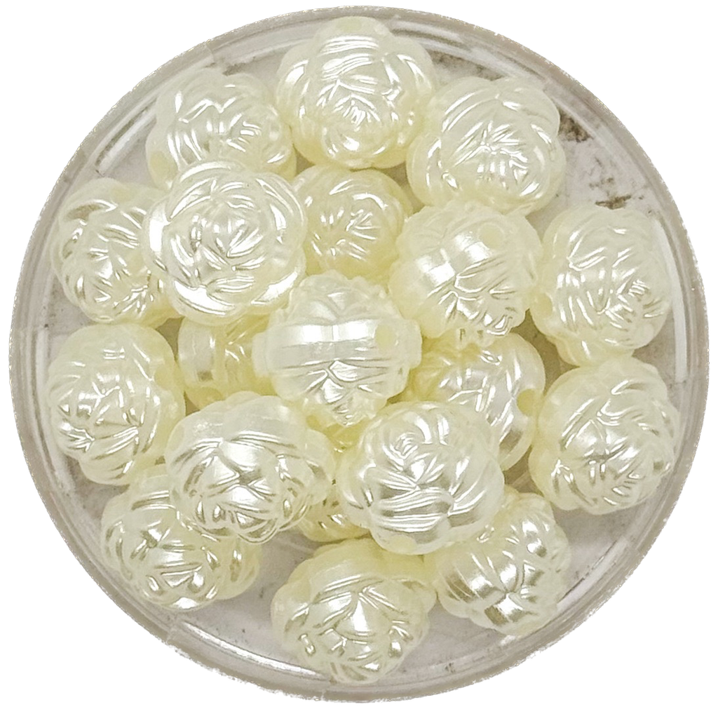 Perla de río plástica bolita rosa 12mm x 10gr.