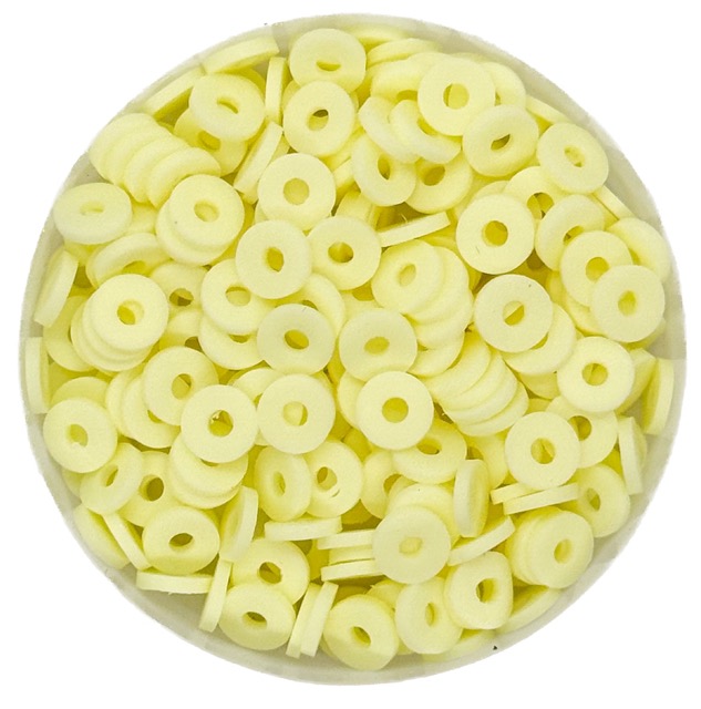 Argollita fimo 6mm a granel beige x 10 grs.