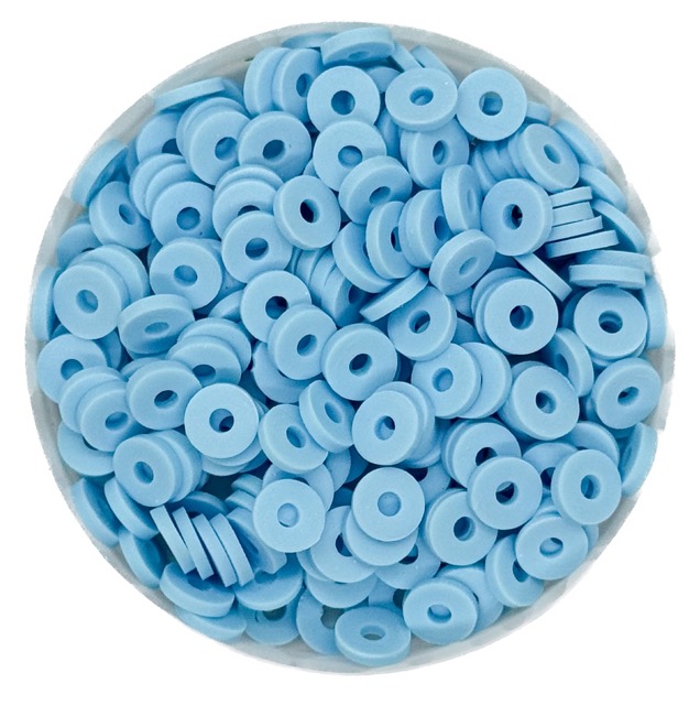 Argollita fimo 6mm a granel celeste x 10 grs.