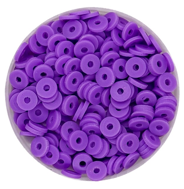 Argollita fimo 6mm a granel lila x 10 grs.