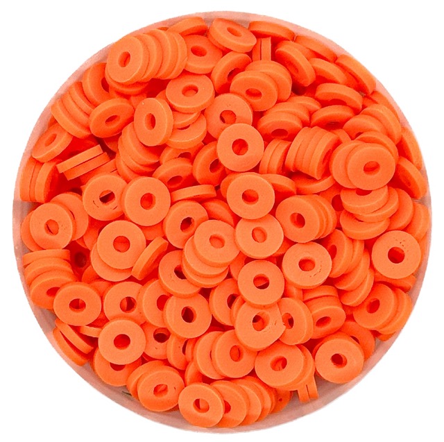 Argollita fimo 6mm a granel naranja x 10 grs.