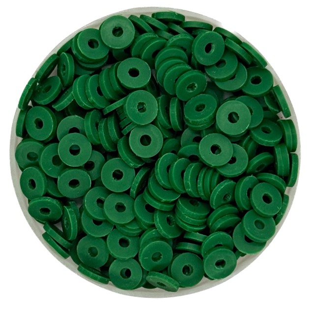 Argollita fimo 6mm a granel verde oscuro x 10 grs.