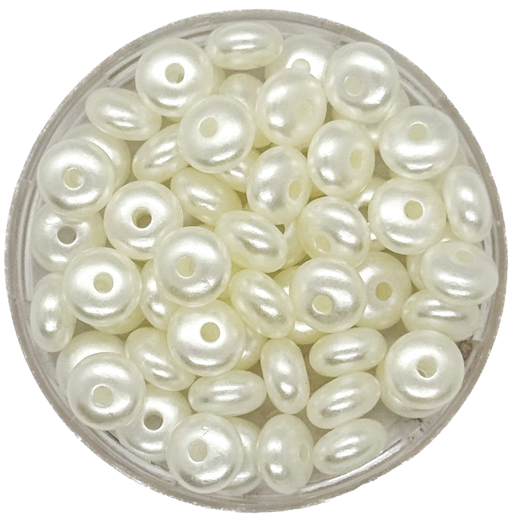 Perla de río plástica dona lisa 8mm x 10gr.
