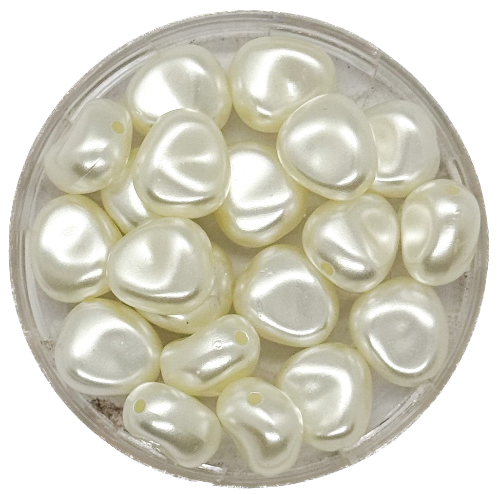 Perla de río plástica piedrita irregular 10mm #04 x 10gr