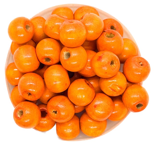 Bolita madera 10mm naranja