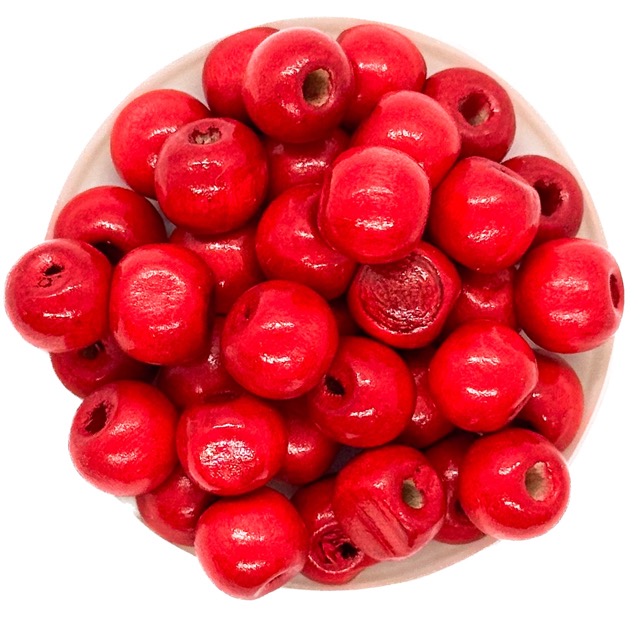 Bolita madera 10mm roja