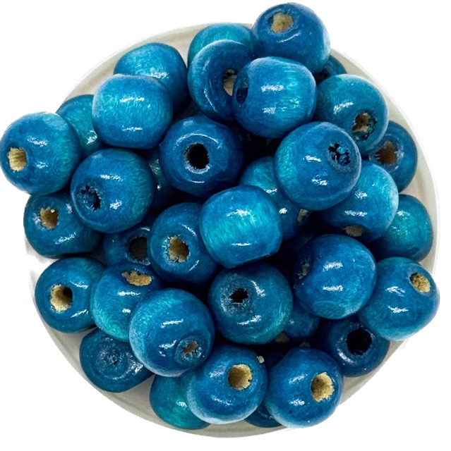 Bolita madera 10mm turquesa