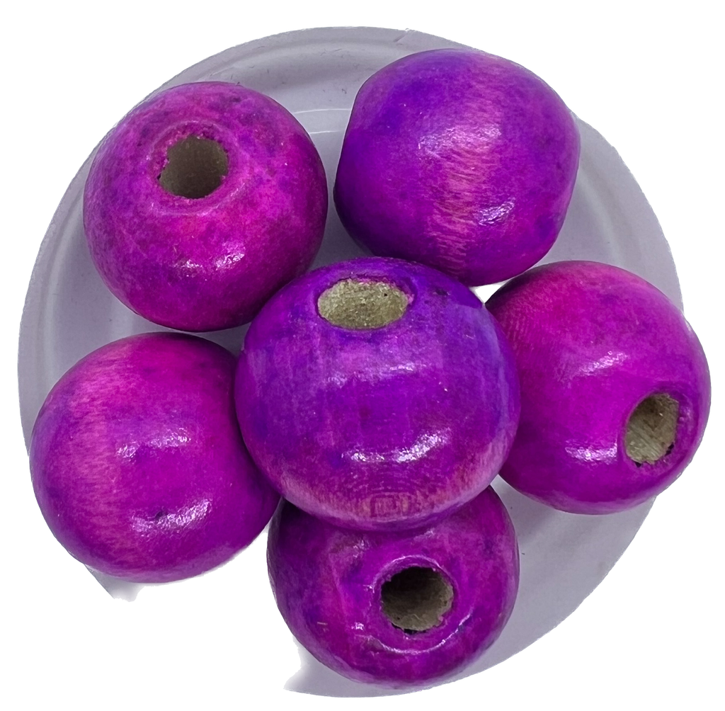 Bolita madera 15mm fucsia