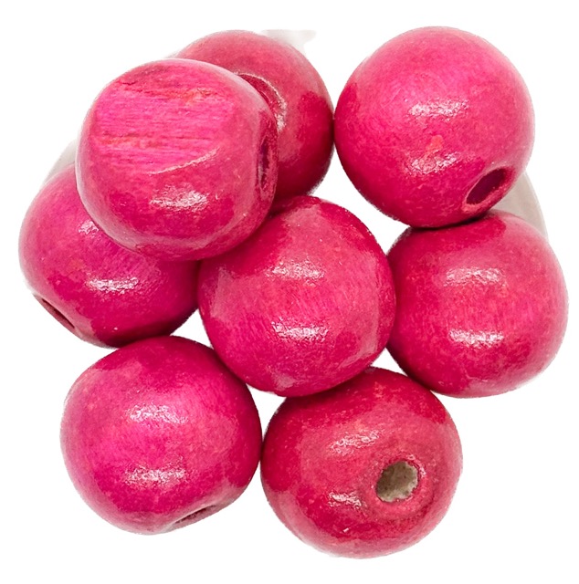 Bolita madera 20mm fucsia oscuro