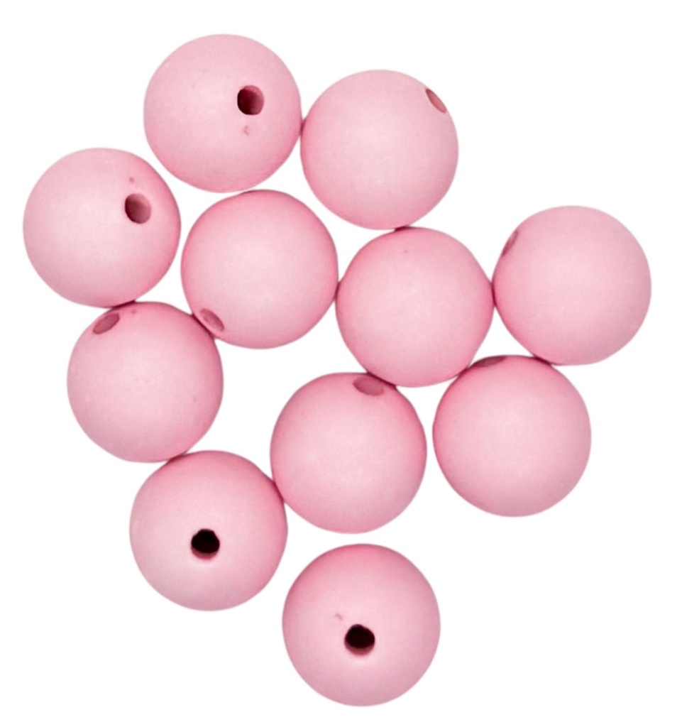 Bolita acrílico engomada rosa 12mm x 10g