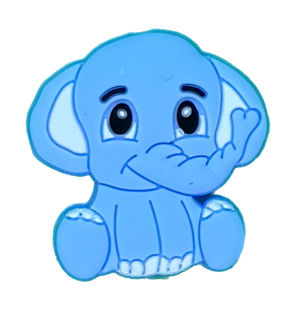 Dije silicona pasante No-Tox Elefante celeste x 1 un.