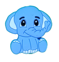 Dije silicona pasante No-Tox Elefante celeste x 1 un.