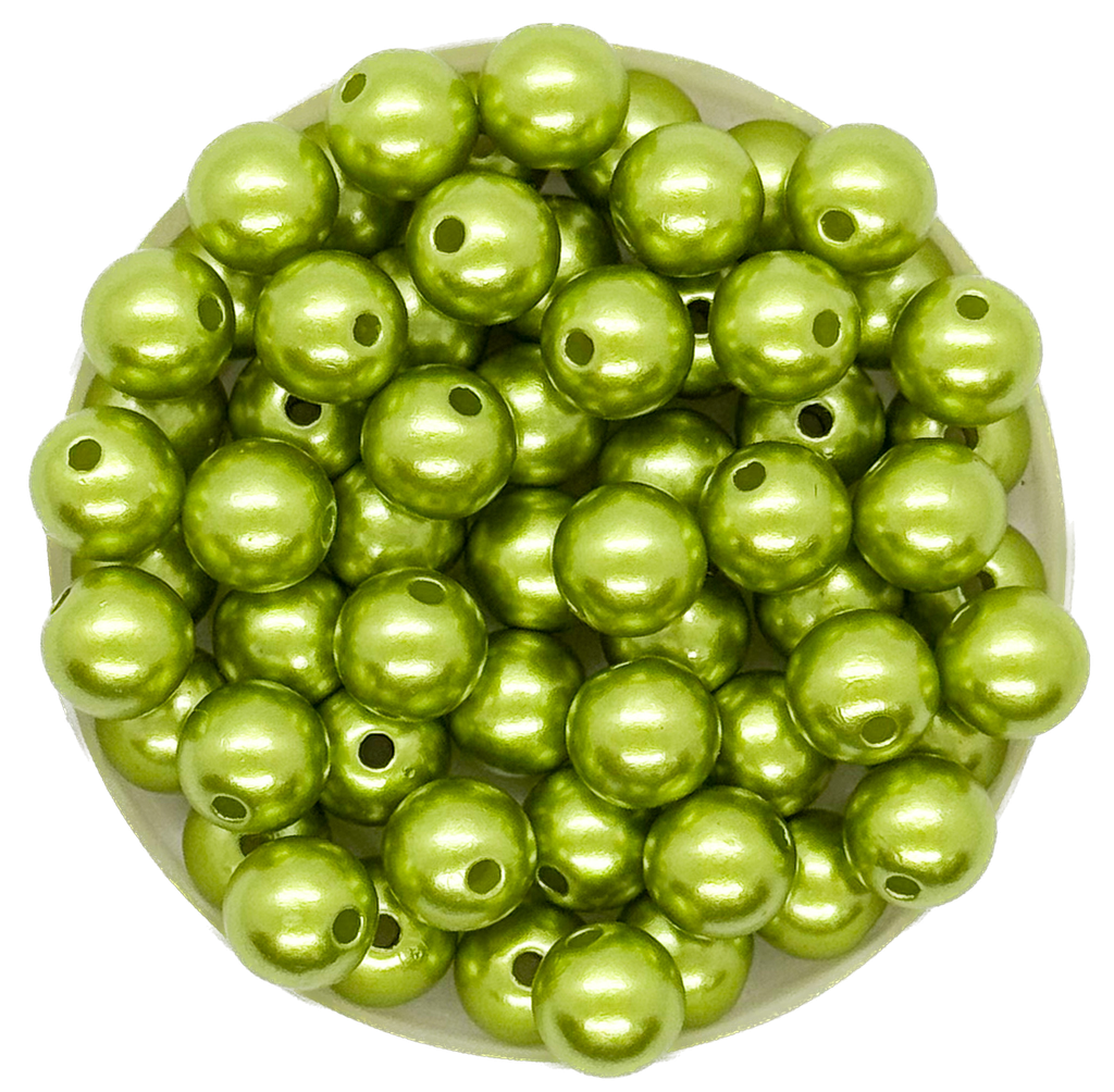 Perla plást. perlada verde manzana 8mm x 10g
