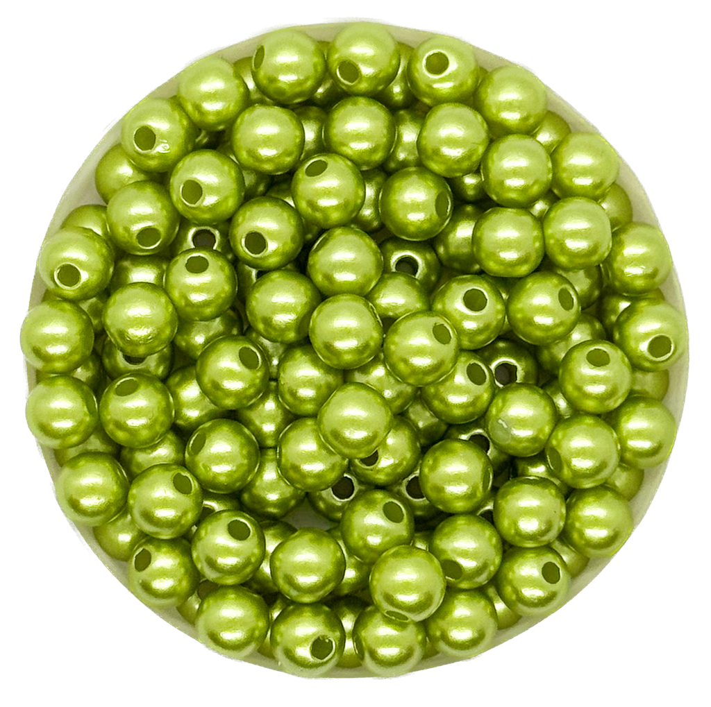 Perla plást. perlada verde manzana 6mm x 10g