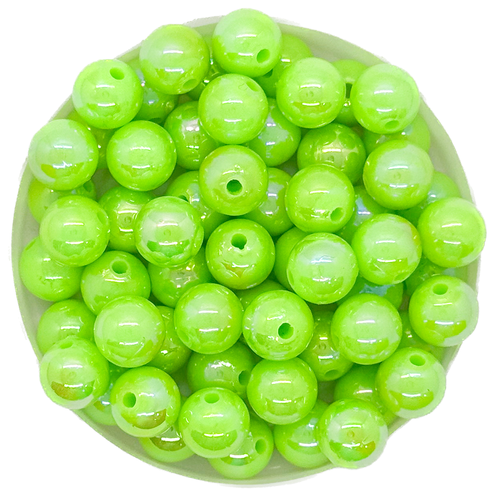 Perla plástico tornasol 8mm #47 verde manz opaco