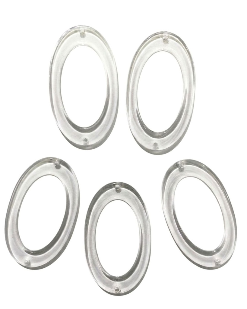 Cairel acrílico transparente ovalo 59x35mm x 20gr