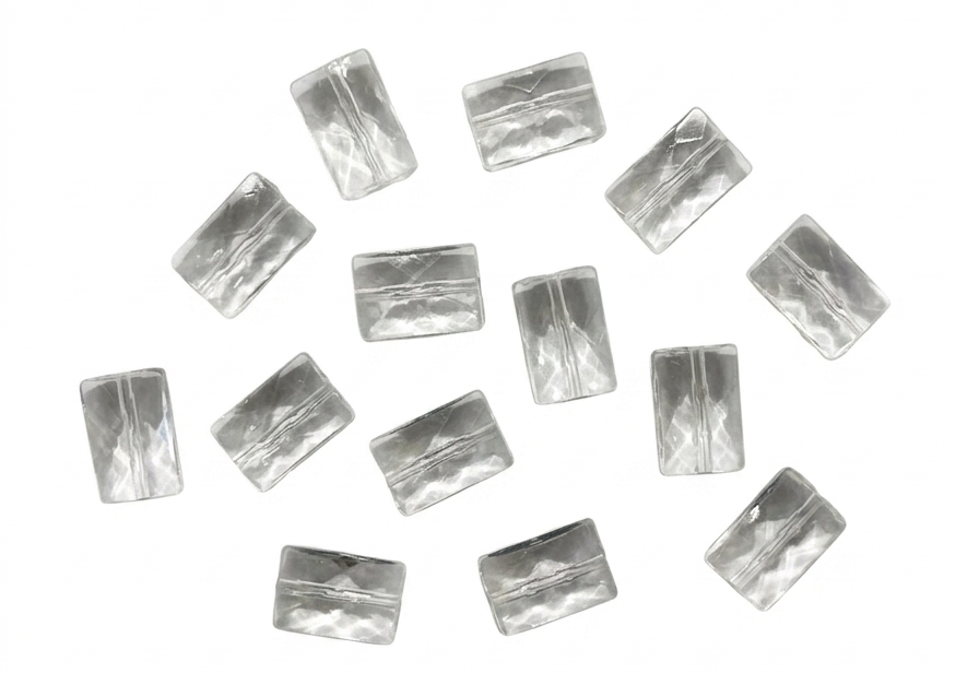 Cairel acrílico transparente rectángulo 15x10mm x 10gr.