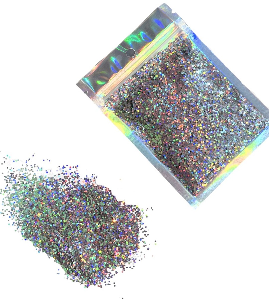 Glitter plateado x 15gr