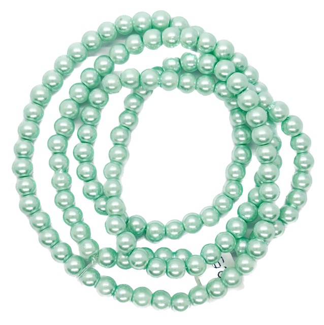 Perla vidrio perlada 6mm celeste bebé