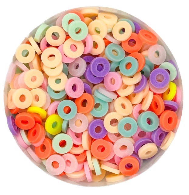 Argollita fimo 6mm a granel multicolor x 10 grs.