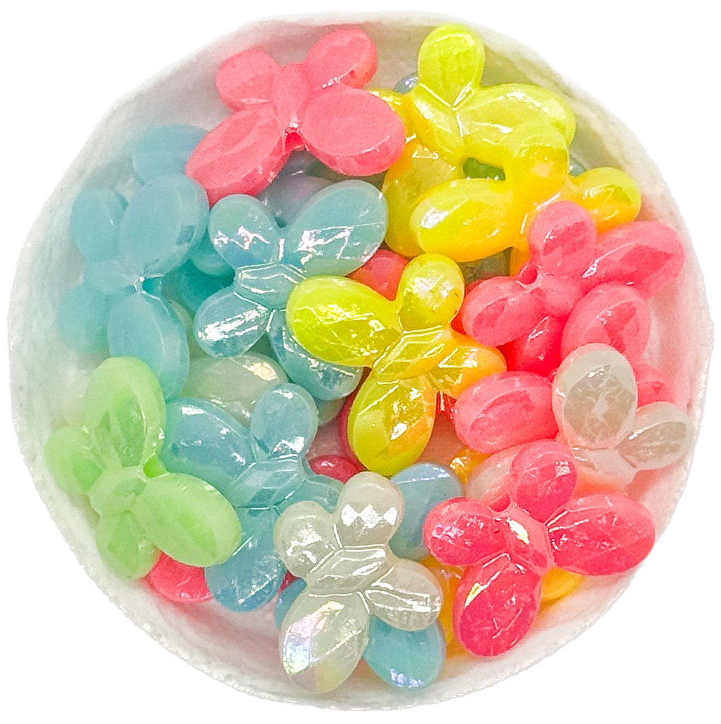 Plástico infantil pastel brillo mariposa #2 x 10 gr. 
