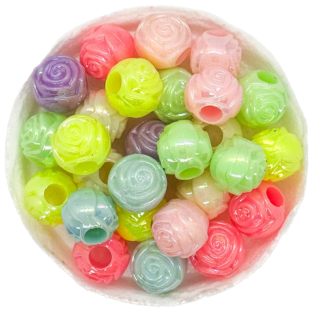 Plástico infantil pastel brillo rosa 10mm x 10 gr.