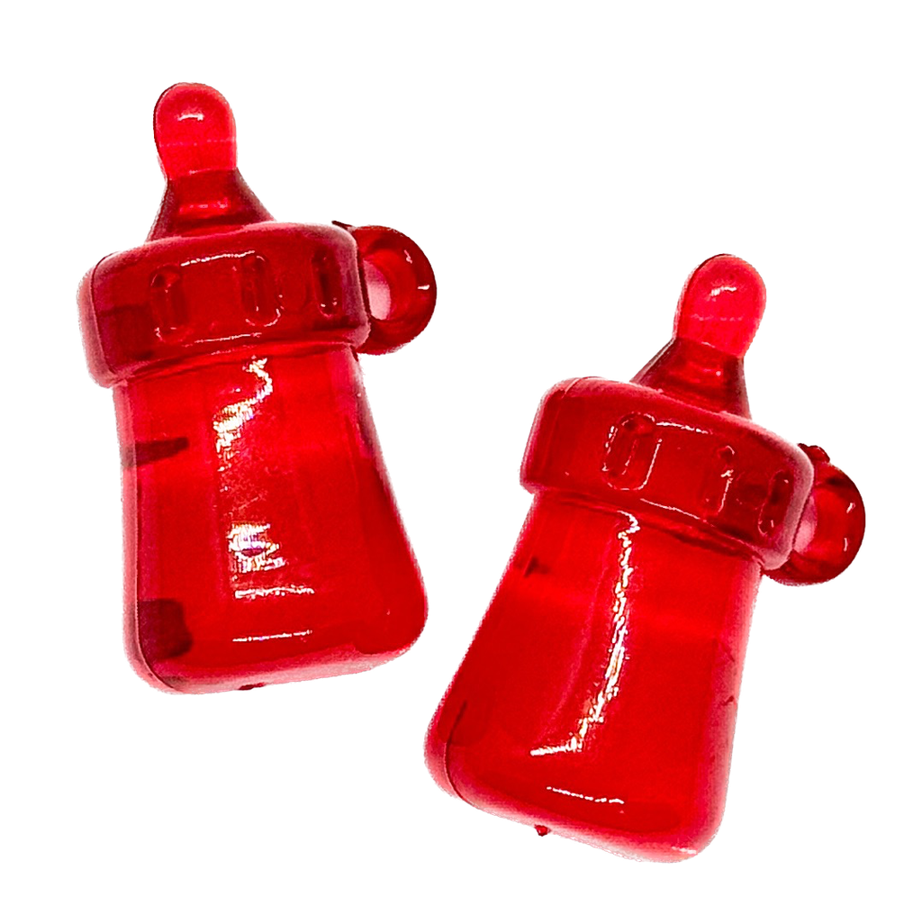 Dije acrílico biberón rojo x 2 un.