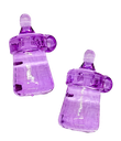 Dije acrílico biberón violeta x 2 un.